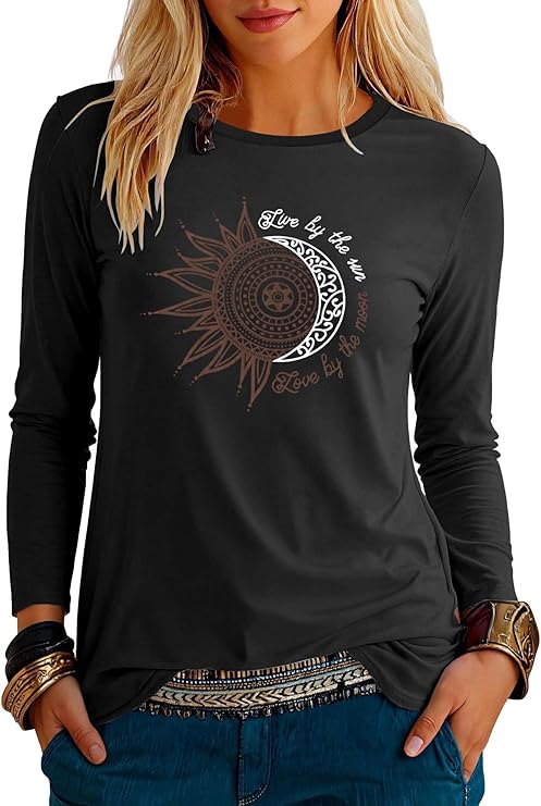 Women's Blouses Summer T-Shirt Print Tops Casual Tunic Shirt Top Loose Long Shirt